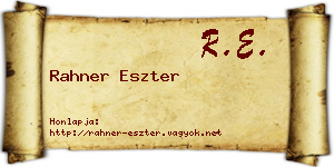 Rahner Eszter névjegykártya